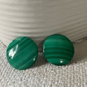 Green Malachite Stud Earrings